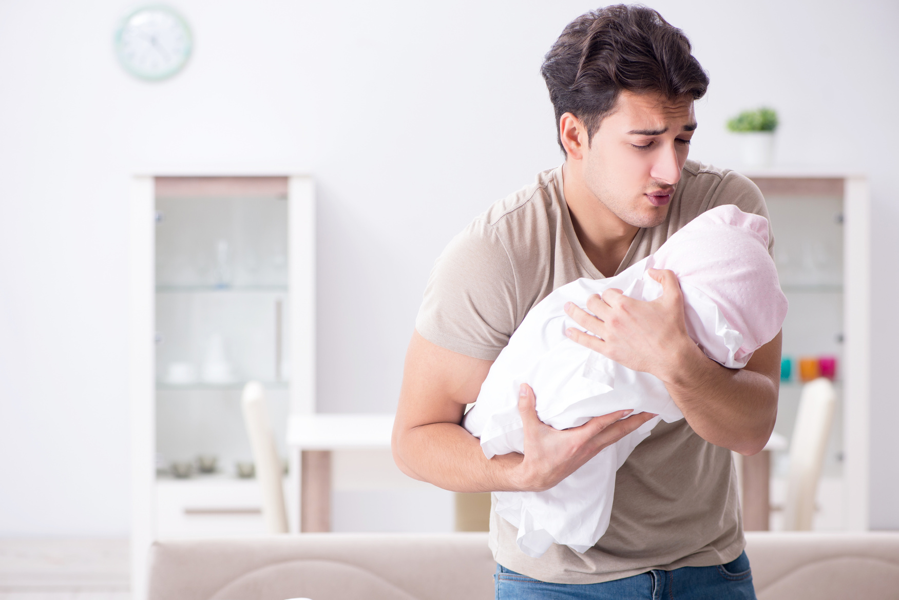 Father Frustrated at Crying Baby